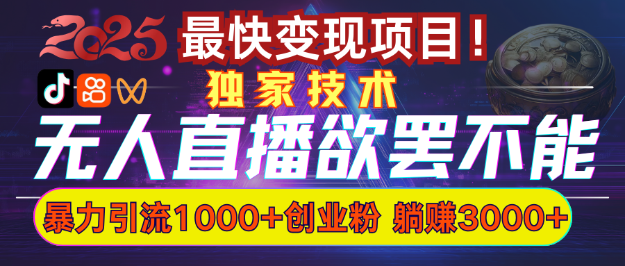 欲罢不能的无人直播引流，超暴力日引流1000+高质量精准创业粉-启航188资源站