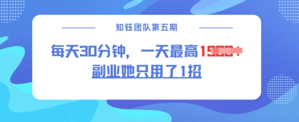 副业她只用了1招，每天30分钟，无脑二创，一天最高1.5k-启航188资源站