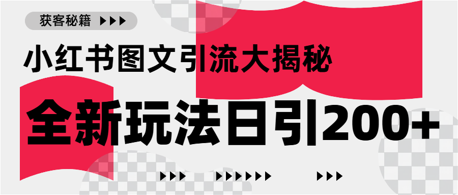 小红书图文引流，只需一张图片即可撬动百万流量，日引200+创业粉-启航188资源站