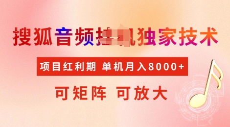 全网首发搜狐音频挂JI独家技术，项目红利期，可矩阵可放大，稳定月入8k【揭秘】-启航188资源站