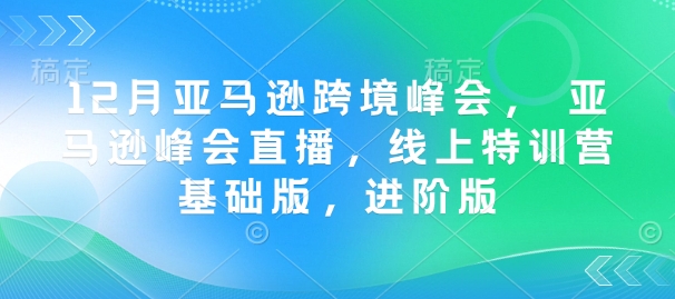 12月亚马逊跨境峰会， 亚马逊峰会直播，线上特训营基础版，进阶版-启航188资源站