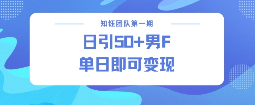 男粉引流新方法不违规，当日即可变现-启航188资源站