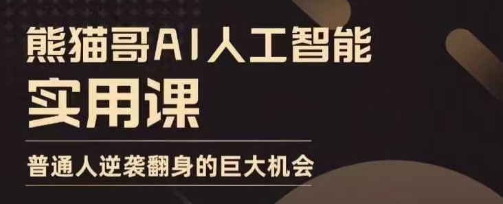 AI人工智能实用课，实在实用实战，普通人逆袭翻身的巨大机会-启航188资源站