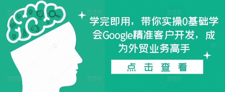 学完即用，带你实操0基础学会Google精准客户开发，成为外贸业务高手-启航188资源站